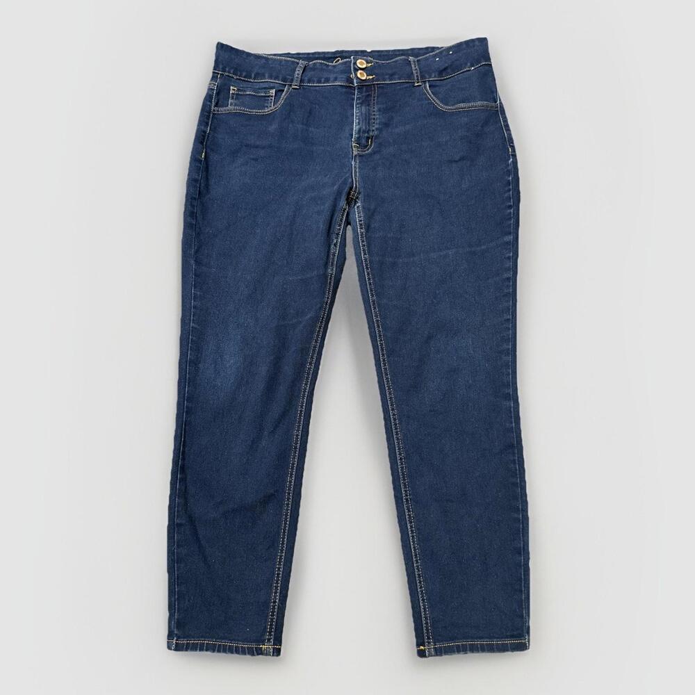 Copperflash Jeans Women’s Size 16P Curvy Blue Mid Rise Slim‎ Ankle 37x26
